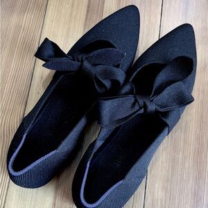 Rothy's Elegant Black Flats with Bow